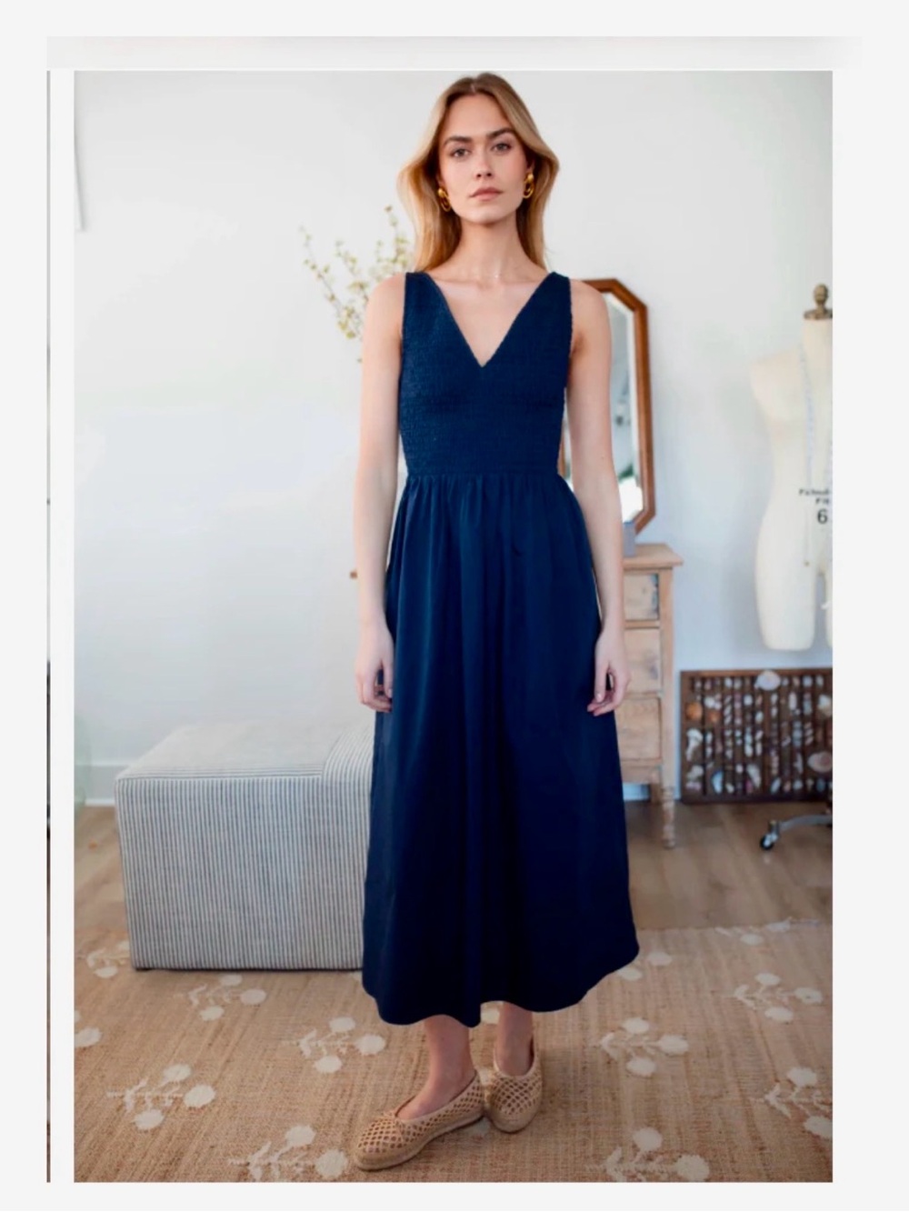 NWT Mara Cora Midi Dress with Smocked Bodice